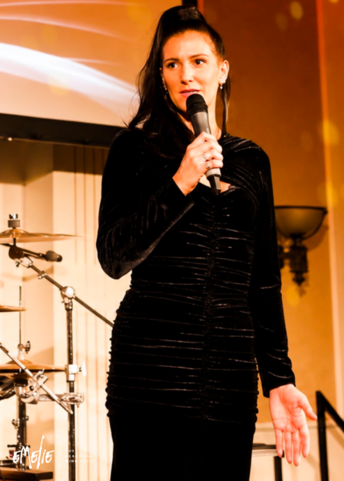 Emelie Susie at a public speaking event